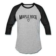 Load image into Gallery viewer, Maple Rock Farm - Baseball T - heather gray/black
