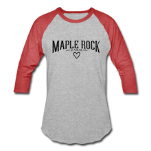 Load image into Gallery viewer, Maple Rock Farm - Baseball T - heather gray/red
