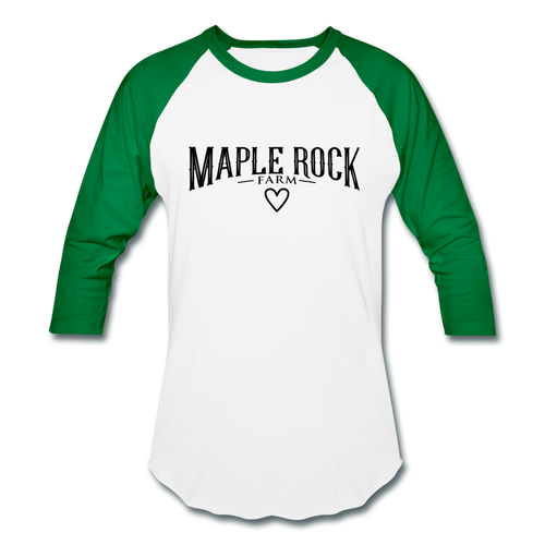 Maple Rock Farm - Baseball T - white/kelly green