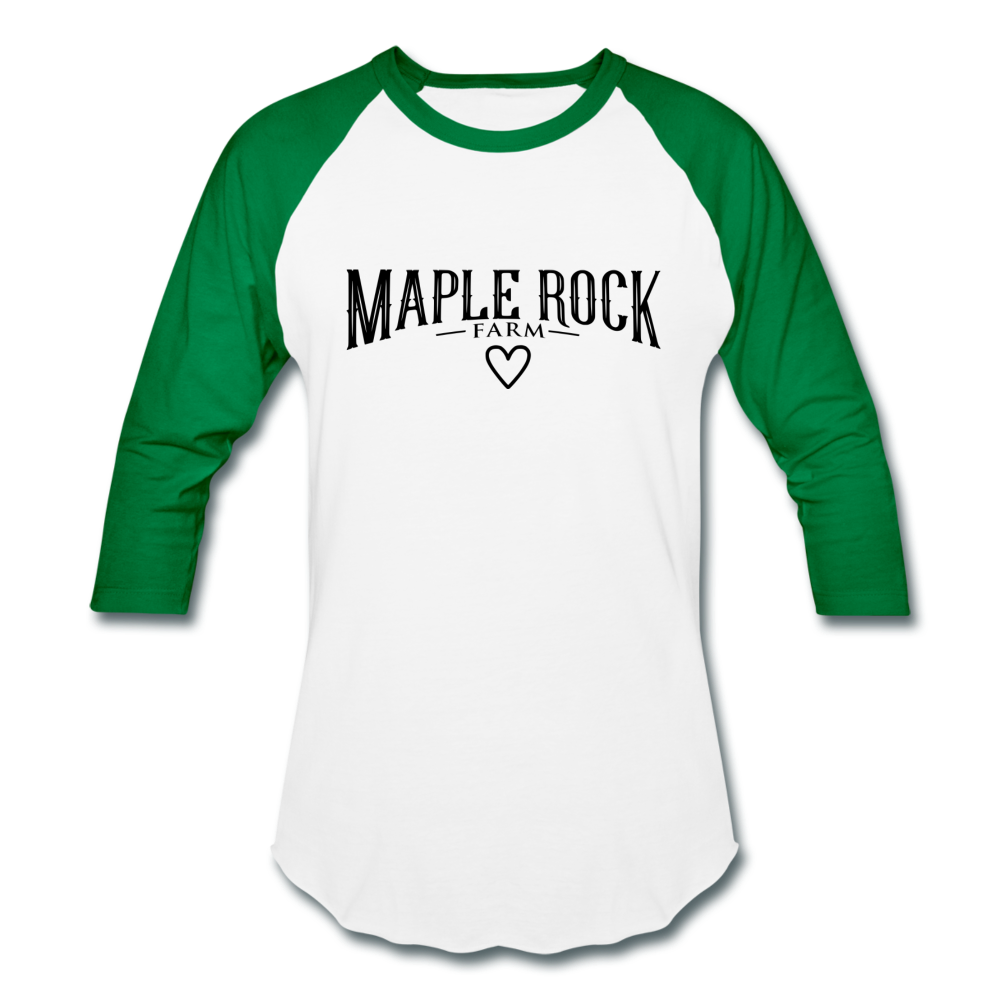 Maple Rock Farm - Baseball T - white/kelly green