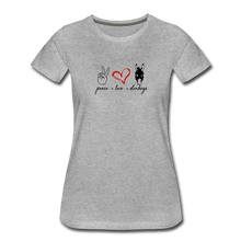 Load image into Gallery viewer, Women’s Peace Love Donkey T-Shirt - heather gray
