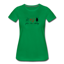 Load image into Gallery viewer, Women’s Peace Love Donkey T-Shirt - kelly green
