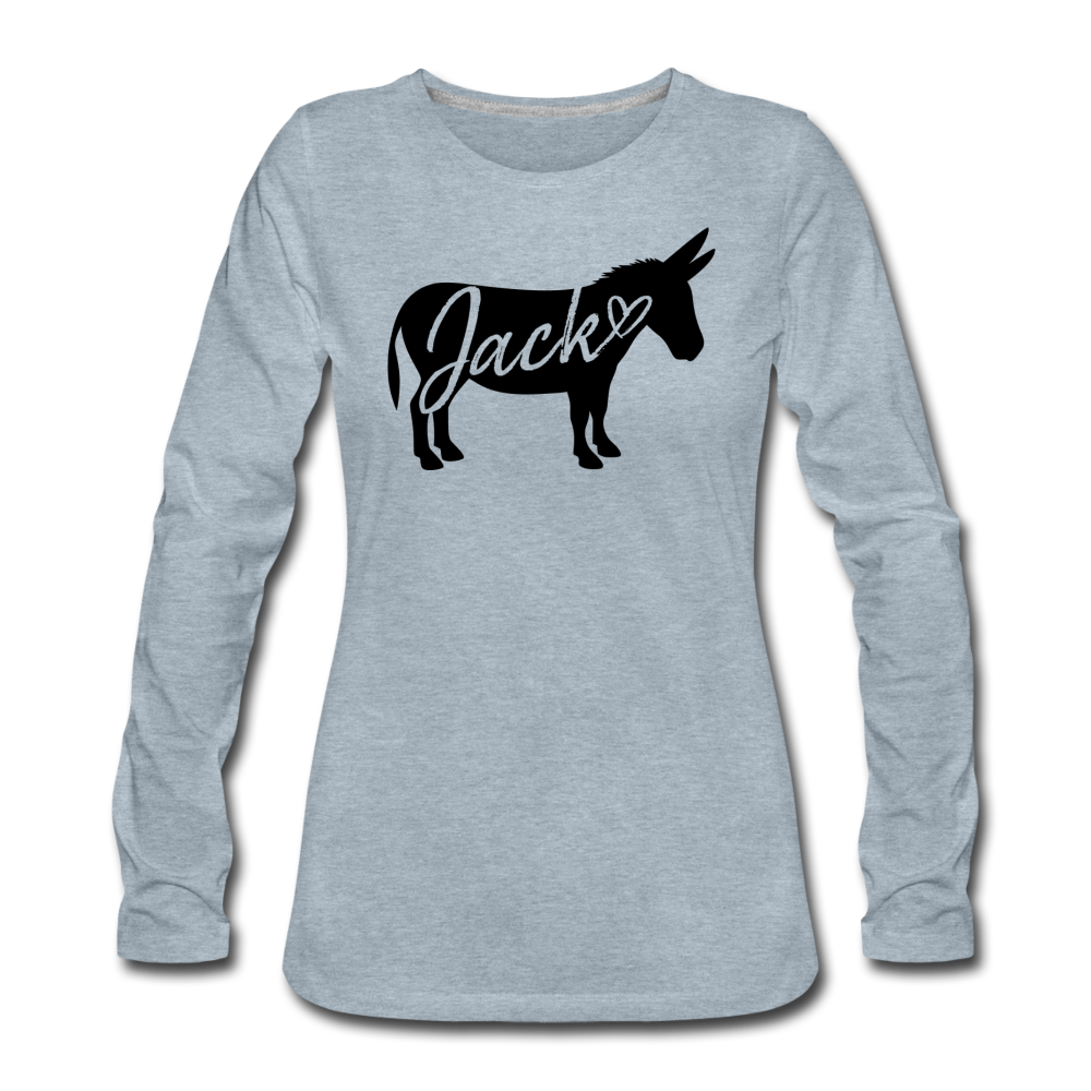 Women's 'Jack' Long Sleeve T-Shirt - heather ice blue