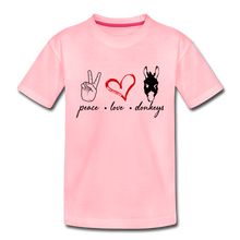 Load image into Gallery viewer, Toddler Peace Love Donkeys T-Shirt - pink
