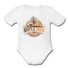 Load image into Gallery viewer, Baby Maple Rock Farm Logo - Short Sleeve Bodysuit - white
