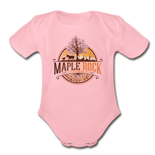 Load image into Gallery viewer, Baby Maple Rock Farm Logo - Short Sleeve Bodysuit - light pink
