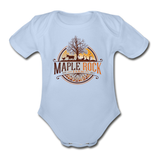 Load image into Gallery viewer, Baby Maple Rock Farm Logo - Short Sleeve Bodysuit - sky
