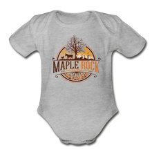 Load image into Gallery viewer, Baby Maple Rock Farm Logo - Short Sleeve Bodysuit - heather gray
