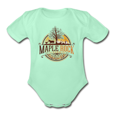 Load image into Gallery viewer, Baby Maple Rock Farm Logo - Short Sleeve Bodysuit - light mint
