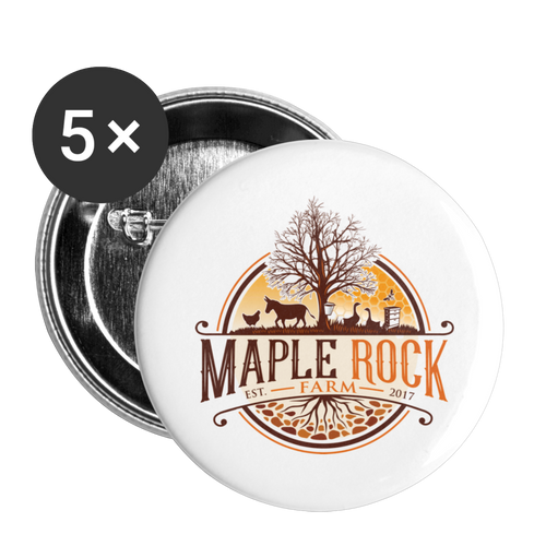 Maple Rock Farm - Buttons large 2.2'' (5-pack) - white