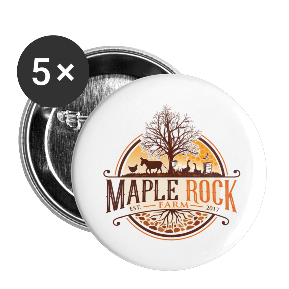 Maple Rock Farm - Buttons large 2.2'' (5-pack) - white