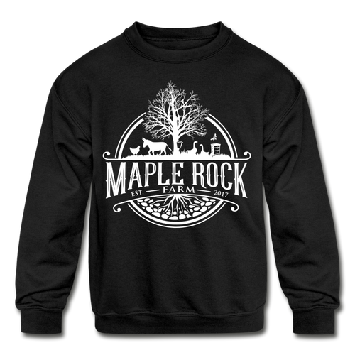 Kid's Maple Rock Farm Logo - Crewneck Sweatshirt - black