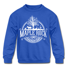 Load image into Gallery viewer, Kid&#39;s Maple Rock Farm Logo - Crewneck Sweatshirt - royal blue
