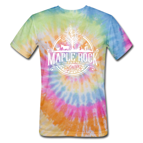 Unisex Maple Rock Farm Tie Dye T-Shirt - rainbow