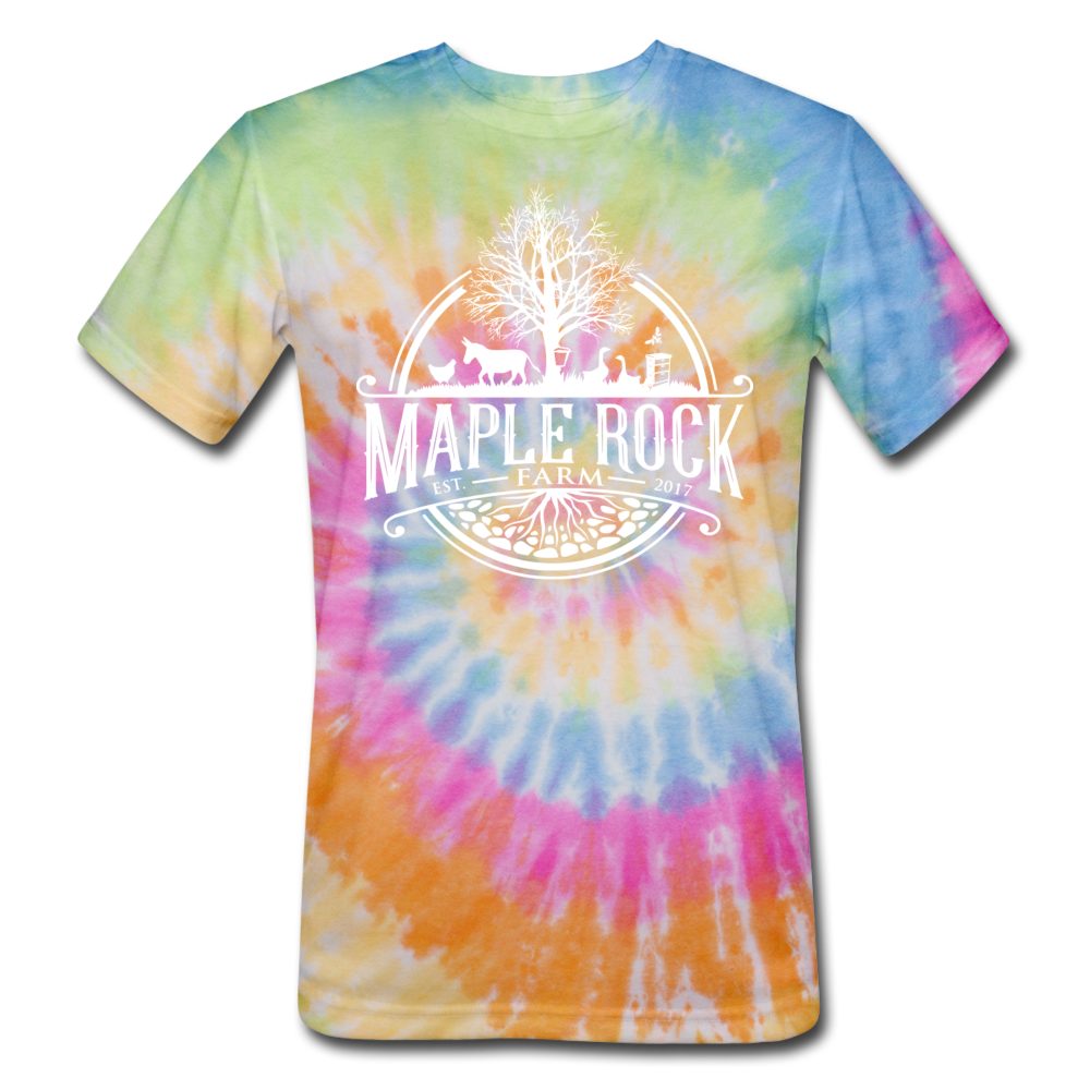 Unisex Maple Rock Farm Tie Dye T-Shirt - rainbow