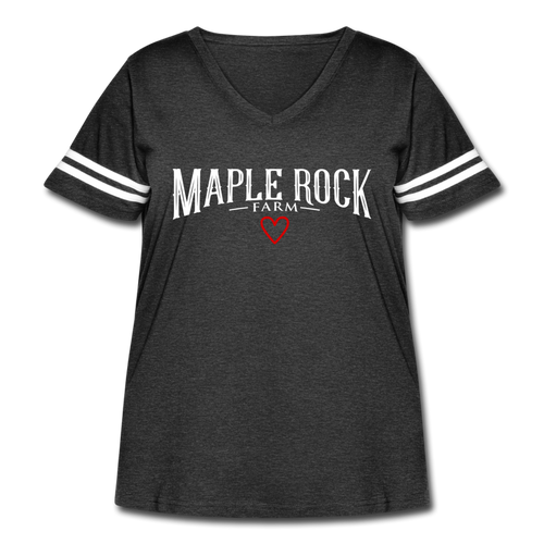 Women's Curvy Maple Rock Farm T-Shirt - vintage smoke/white