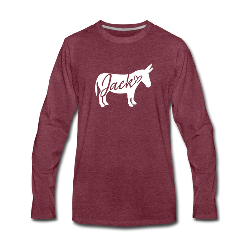 Men's 'Jack' Long Sleeve T-Shirt - heather burgundy