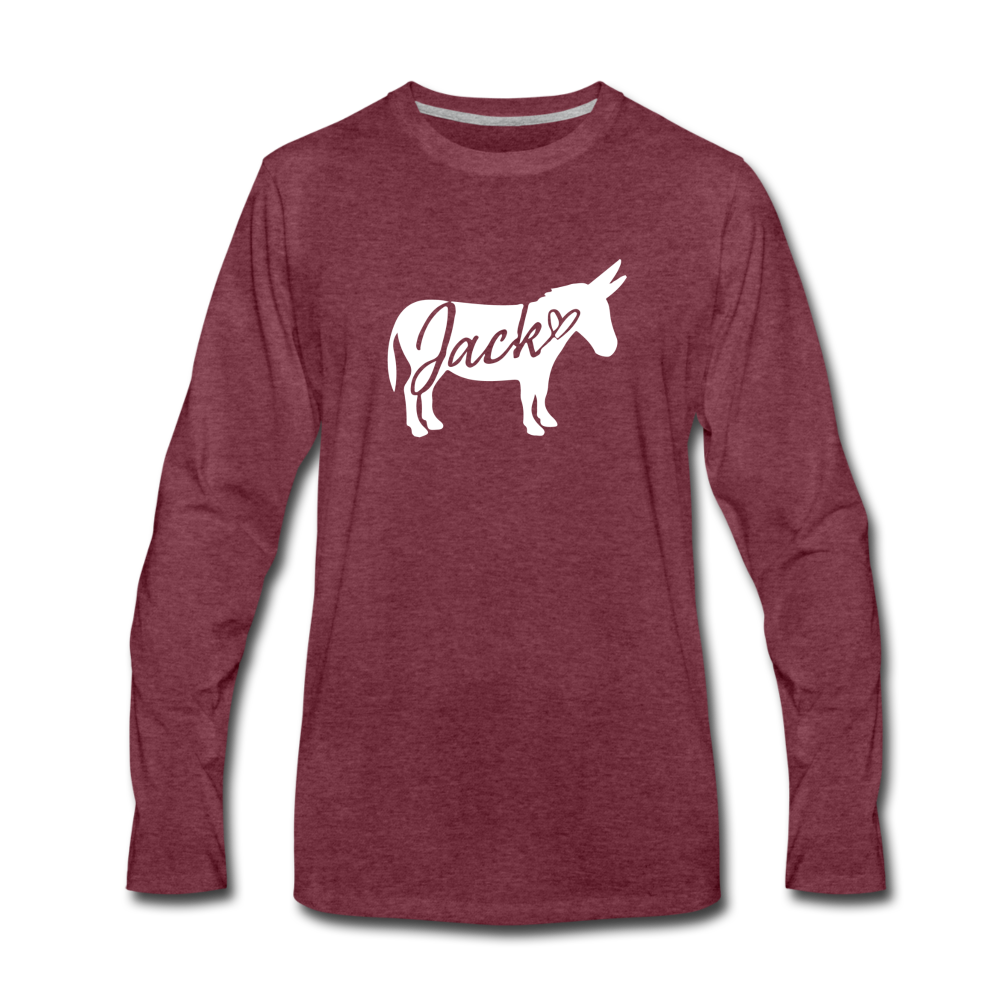 Men's 'Jack' Long Sleeve T-Shirt - heather burgundy