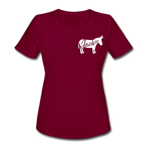 Women's 'Jack' Moisture Wicking T-Shirt - burgundy