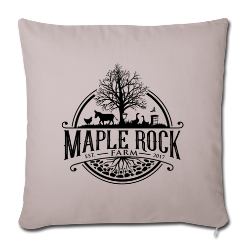 Maple Rock Farm Throw Pillow Cover 18” x 18” - light taupe