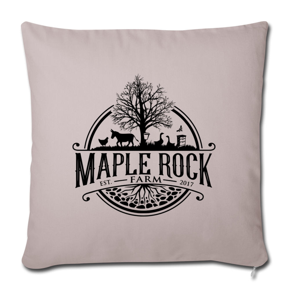 Maple Rock Farm Throw Pillow Cover 18” x 18” - light taupe