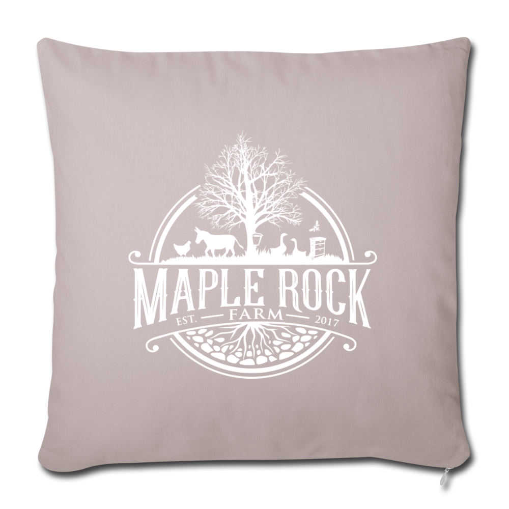 Maple Rock Farm Throw Pillow Cover 18” x 18” - light taupe