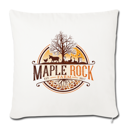 Maple Rock  Farm Throw Pillow Cover 18” x 18” - natural white