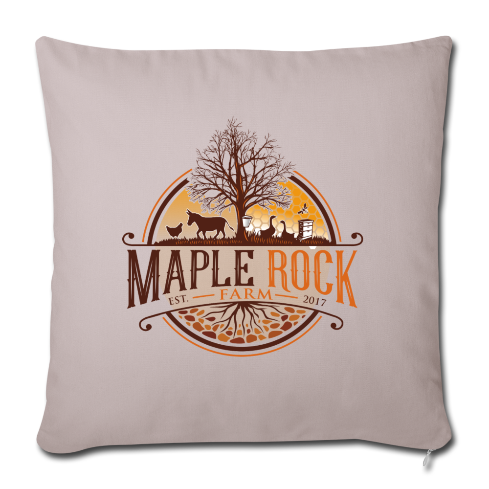 Maple Rock  Farm Throw Pillow Cover 18” x 18” - light taupe