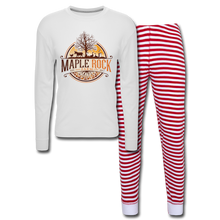 Load image into Gallery viewer, Unisex Maple Rock Farm Pajama Set - white/red stripe
