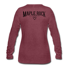 Load image into Gallery viewer, Women&#39;s Kiss my Long Sleeve - heather burgundy
