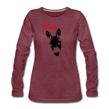 Load image into Gallery viewer, Women&#39;s Premium Long Sleeve Bad T-Shirt - heather burgundy
