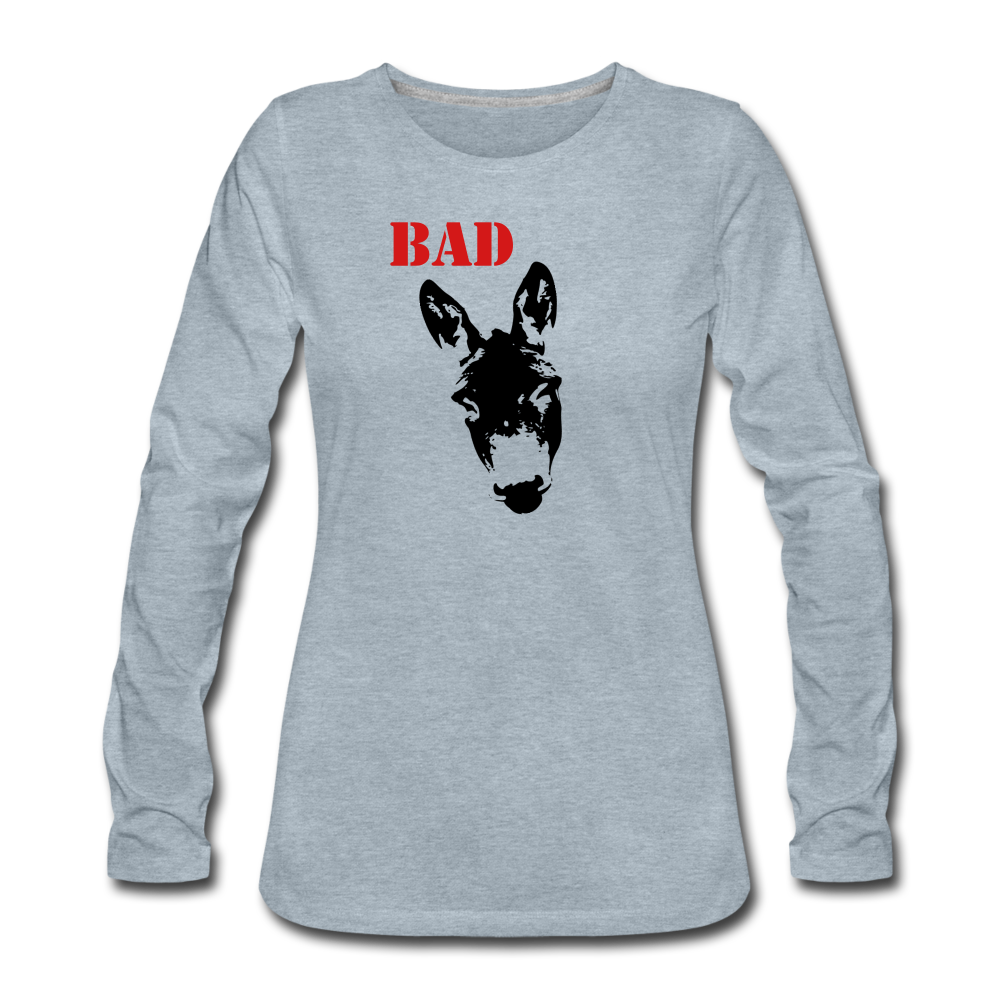 Women's Premium Long Sleeve Bad T-Shirt - heather ice blue